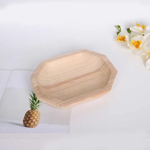 Bol à bougie long en bois de paulownia rustique, centre de table de salle à manger de style campagnard, décoration de salon et de cuisine, fait à la main - Product Image 4