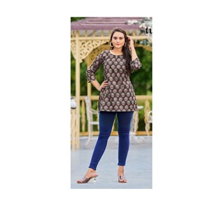 Tops occidentales con estampado de algodón de nuevo diseño moderno para uso regular y de oficina disponibles a precio mayorista - Product Image 1