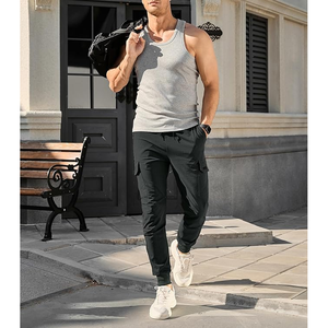 <b>Drawstring</b> Breathable Anti-wrinkle, Anti Wrinkle <b>Men's</b> Casual Pants Elastic Waist <b>Man</b> <b>Trouser</b>, Plain Dyed <b>Trouser</b> - Product Image 4
