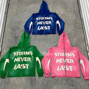 OEM Wholesale Men's High Quality Casual Training <b>Tracksuit</b> Plus Size XL Custom Logo Puff Print Long Sleeves Plain 100% Cotton - Product Image 5