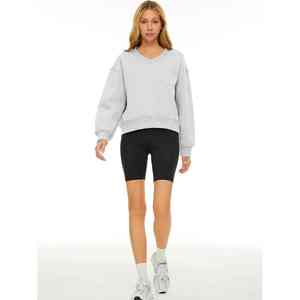 Sweat ras du cou court pour femmes de haute qualité haut en coton léger - Product Image 3