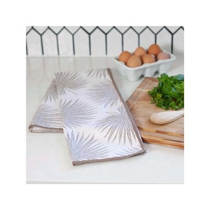 Ensemble de torchons de cuisine à double couche absorbante grise plume brodée de qualité standard sur le thème du golf pour la maison anti-huile - Product Image 1