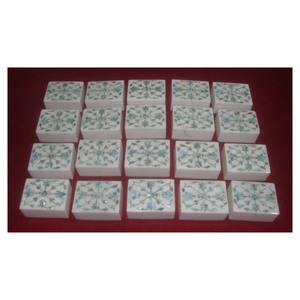 Boîtes incrustées de marbre poli pur boîtes incrustées de marbre brillant naturel et surface brillante pour la décoration de la maison - Product Image 1