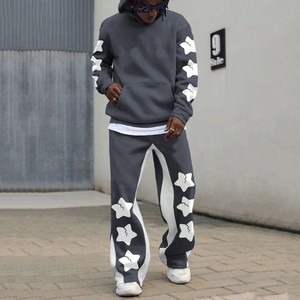 2025 sur mesure hommes soleil fondu 100% coton sérigraphié survêtement survêtement hommes Vintage 500 Gsm lavage à l'acide survêtement - Product Image 1