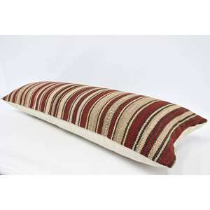 Almohada de lana beige de 16x48 pulgadas de lujo Kilim Patchwork Vintage estampado Floral acento almohada decorativa para ropa de cama - Product Image 5