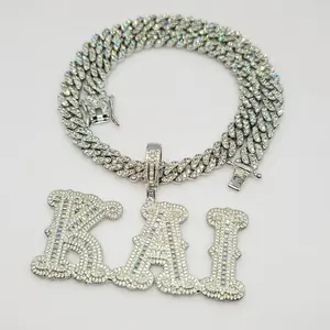 Pendentifs et breloques en diamant de culture, chaîne cubaine en or 14 carats avec clarté VVS/VS, emballage de boîte à bijoux pour les occasions spéciales - Product Image 1