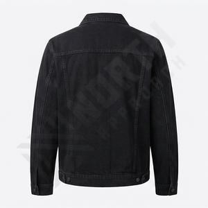 Veste en jean réversible de style bouton, couleur bleu uni, hiver, haute qualité, tissu respirant, grande taille - Product Image 2