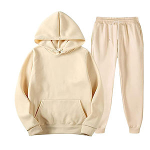 Ensemble de survêtement d'hiver deux pièces évasé pour homme, 100 % coton respirant et écologique, avec sweat à capuche et pantalon de jogging - Product Image 2