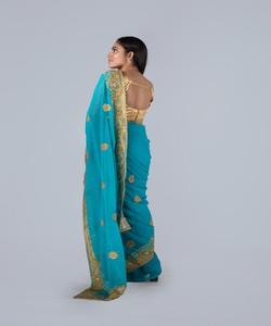 Saree femmes portent Sari meilleur prix tenue de fête avec belle pièce de chemisier indien adultes soutien 500 inde et Pakistan rouge et Beige Alphanumero - Product Image 6