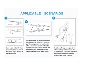 Chaîne vétérinaire d'élevage OB équipement de vêlage ou d'obstétrique avec poignée en acier inoxydable Mahersi - Product Image 5