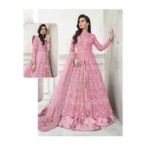 Impresionante vestido de fiesta de verano para mujer con logotipo personalizado bordado personalizado Pakistán seda Boutique moda - Product Image 1