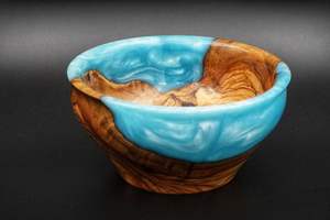HOME LINKED DECOR HANDMADE NATURAL WOODEN AND RESIN SALAD <b>BOWL</b> Good Quality for Home and Restaurant Use for Parties - Product Image 3