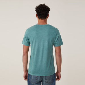 เสื้อยืดผ้าฝ้าย100% สำหรับผู้ชายทรงหลวมคอกลมลายตัวอักษรไม่มีลายพิมพ์ผ้าไหมคุณภาพสูงโลโก้ตามสั่ง - Product Image 6