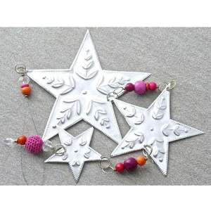 Adorno de corazón de Navidad, adorno de árbol de alambre con cuentas - Product Image 5