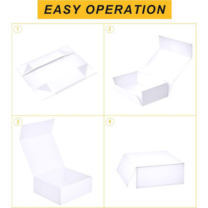 Caja de regalo blanca con tapa, Cajas de Regalo magnéticas de 7,8x7 X3.1 pulgadas, caja de propuesta de dama de honor para padrinos de boda con tapa magnética para bodas - Product Image 3
