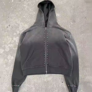 Chándal de Invierno para Hombre con Capucha, Diseño Personalizado, Pedrería, Alta Calidad, Ecológico, 100% Algodón, Servicio OEM, Adultos - Product Image 2