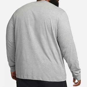 Camiseta de manga larga de algodón 100% de alta calidad para hombre, Impresión de logotipo personalizado, diseño de cuello redondo, ventaja de fábrica sólida para Fitness, precio bajo - Product Image 3