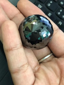 Cuentas redondas negras de moissanita de 26mm, cuentas facetadas de grado AAA para joyería de moissanita y joyería personalizada, joyería de Hip Hop - Product Image 3