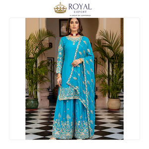 Colección de Trajes Sharara de Alta Costura con Bordado de Lentejuelas y Seda Chinnon Pesada de Alta Calidad, del Mejor Fabricante - Product Image 3