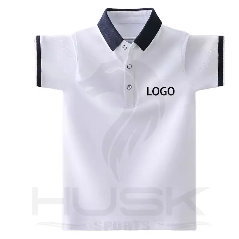 Camiseta lisa de algodón puro para niños y niñas, polo con logotipo escolar personalizado, uniforme escolar, ropa de verano, novedad