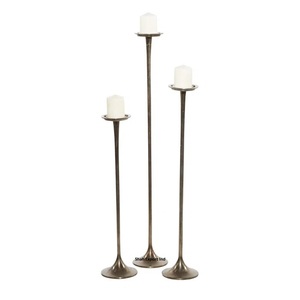 Stylish Design Aluminum Tall <b>Pillar</b> <b>Candle</b> Holder for Home & Wedding Tabletop Decoration Black Color <b>Candle</b> <b>Pillar</b> - Product Image 1