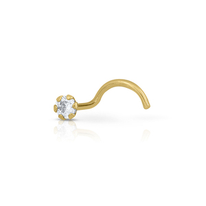 White Gold 14K/9K Round CZ Stone 2mm <b>Nose</b> <b>Piercing</b> Jewelry Elegant and Durable Fine <b>Piercing</b> Accessory - Product Image 1