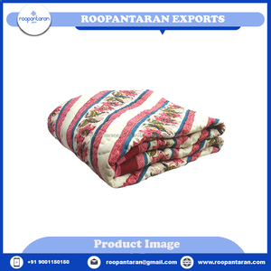 Venta directa de fábrica de alta calidad India hecho a mano 100% algodón cama de flores bloque impreso bebé edredón Animal patrón seda para el hogar - Product Image 2