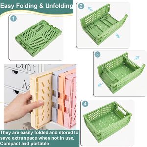 Wholesale Customized OEM ODM Modern Office Organizer Eco-Friendly BPA Free <strong>Stacked</strong> Collapsible Foldable Storage <strong>Crate</strong> - Product Image 5