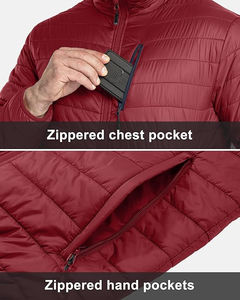 2025 hommes décontracté solide motif bouffant hommes vestes léger compressible hiver manteau fermeture à glissière respirant étanche - Product Image 2