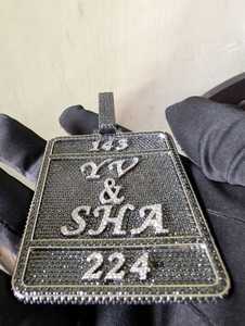 Collier à pendentif en argent sterling 925 plaqué or blanc VVS Moissanite glacé unisexe Bijoux de luxe unisexe - Product Image 3