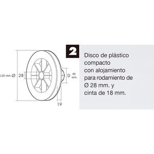 Disco Compatto in Plastica per Tapparelle Avvolgibili 120x40 mm Nastro da 18 mm. - Product Image 6