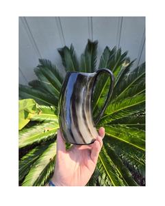 Design nordique classique Vintage Style Viking poli corne à boire tasse bière Stein gobelet avec poignée tasse à bière écologique - Product Image 5