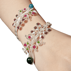 Bracelet pour couple beGems Mountain Stream Peacock pour femmes, bijoux faits à la main, tendance de la mode, accessoire tendance, style inspiré de l'énergie - Product Image 5