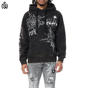 Rhinestone Pullover Sudaderas con capucha de los hombres de calidad superior Pullover Pocket Rhinestone Design Hoodies - Product Image 1