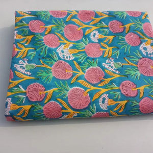 Tela de Jersey de algodón con estampado de bloques a mano, tela de punto con estampado al por mayor para vestidos y camisas de niña, estilo tejido a mano - Product Image 1