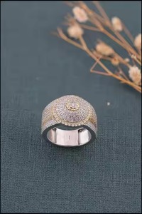 Personnalisé Luxe Unisexe 10K Jaune Lab Grown Round Diamond Ring Hip Hop Style à Prix Compétitif - Product Image 4