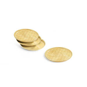 Sous-verres en laiton personnalisés en gros, style campagnard martelé, écologiques, réutilisables, article décoratif de table, prix imbattable - Product Image 1