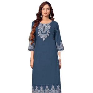 Tissage rayonne avec broderie et travail manuel Kurtis vente en ligne - Product Image 1