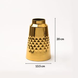 Vase décoratif en métal texturé, accent de table avec finition géométrique pour la maison, le bureau, l'hôtel, les événements de mariage, les styles d'affichage d'intérieur - Product Image 2
