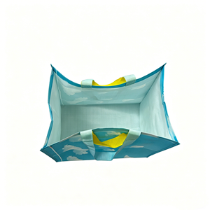 Cloud Print PP Non-Woven Shopping <b>Bag</b> <b>Medium</b> Size Hand Length Handle Daily Use Vietnam Made Blue Yellow Handles - Product Image 4