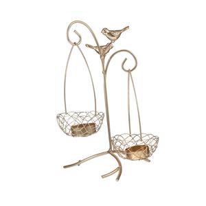 Support de bougie en laiton martelé doré avec cristaux, bougeoir décoratif de luxe - Product Image 6