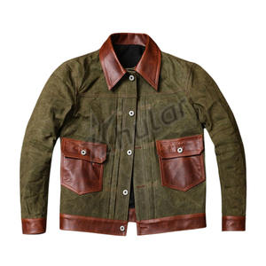 OEM personalizado hombres ropa de trabajo 3 bolsillos de parche 100% algodón lona Denim Chore trabajo chaqueta - Product Image 6