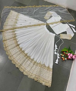 Nuevo y Elegante Lehenga Choli de Diseño para Mujer, Ropa Étnica de Algodón y Seda Multicolor, Última Llegada, Diseño Moderno, Lavable - Product Image 4
