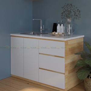 ตู้ครัวไม้ยางพาราขนาดกะทัดรัดพร้อมเคาน์เตอร์หิน 120x60x80 ซม. TBD68001 - Product Image 6