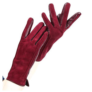 Gants en cuir pour femmes de haute qualité avec broderie en daim véritable 50% gants tactiles en cuir véritable - Product Image 2