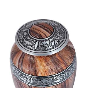 Urna de cremación grabada en plata floral para cenizas de adultos urna conmemorativa hecha a mano para cenizas, recuerdo único para los seres queridos. - Product Image 3