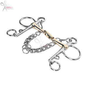 Bocados para Caballos: Bocado Pelham de Acero Inoxidable con Conector de Latón y Silicona Articulado, Accesorio Duradero para Equipo de Equitación HASHIR - Product Image 6