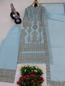Designer <b>Party</b> Wear Top-Bottom And Dupatta With Heavy Embroidery Work - Product Image 3