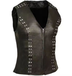 Plus Size Sleeveless New Arrival <b>Women</b> Biker Genuine Leather <b>Vest</b> Waterproof Windproof <b>Knitted</b> Casual Lightweight Breathable - Product Image 4