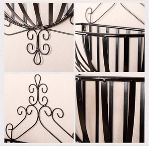 Jardinière murale en métal design noir pour une verdure élégante à l'intérieur et à l'extérieur, décoration moderne pour la maison, salon, balcon et patio - Product Image 3